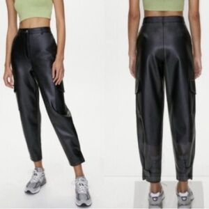 Wilfred Free Aritzia The Modern Vegan Leather High Rise Cargo Pants Size 10